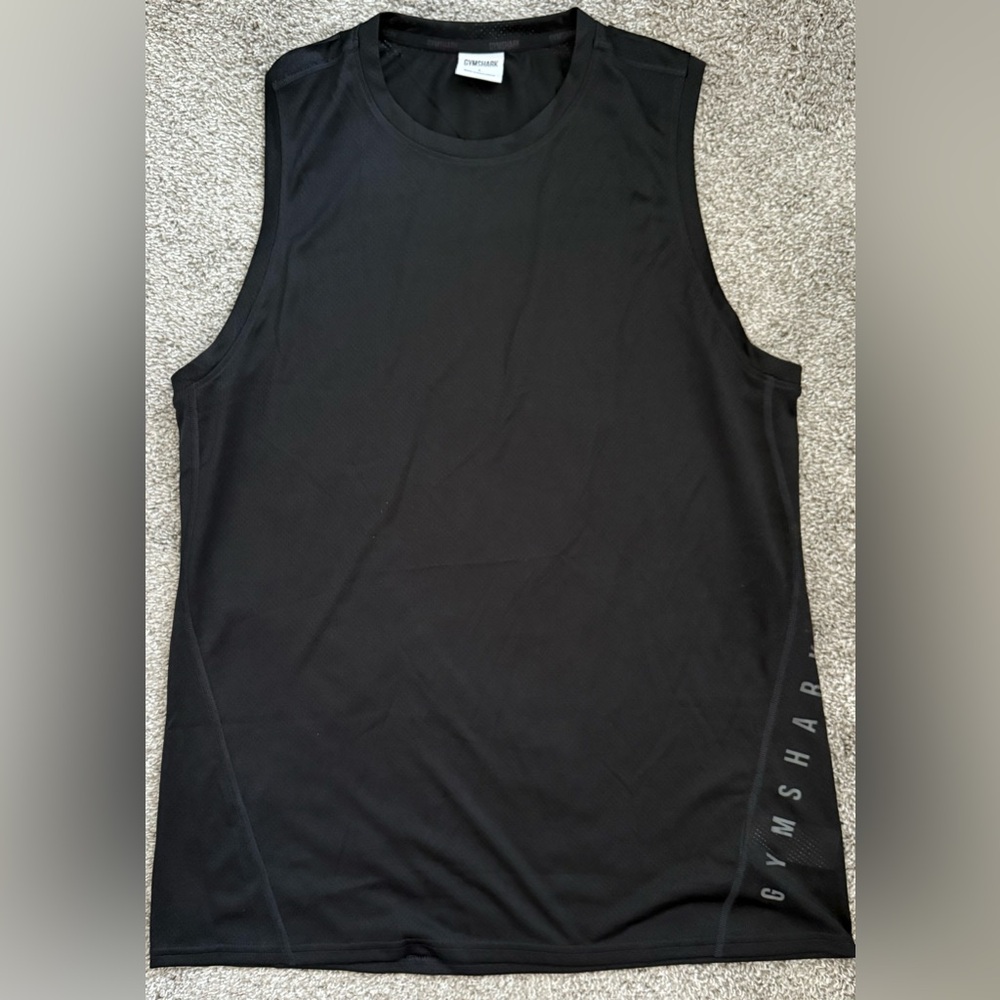 NWOT Gymshark Black Mesh Logo Workout Gym Tank Top, Men’s Large